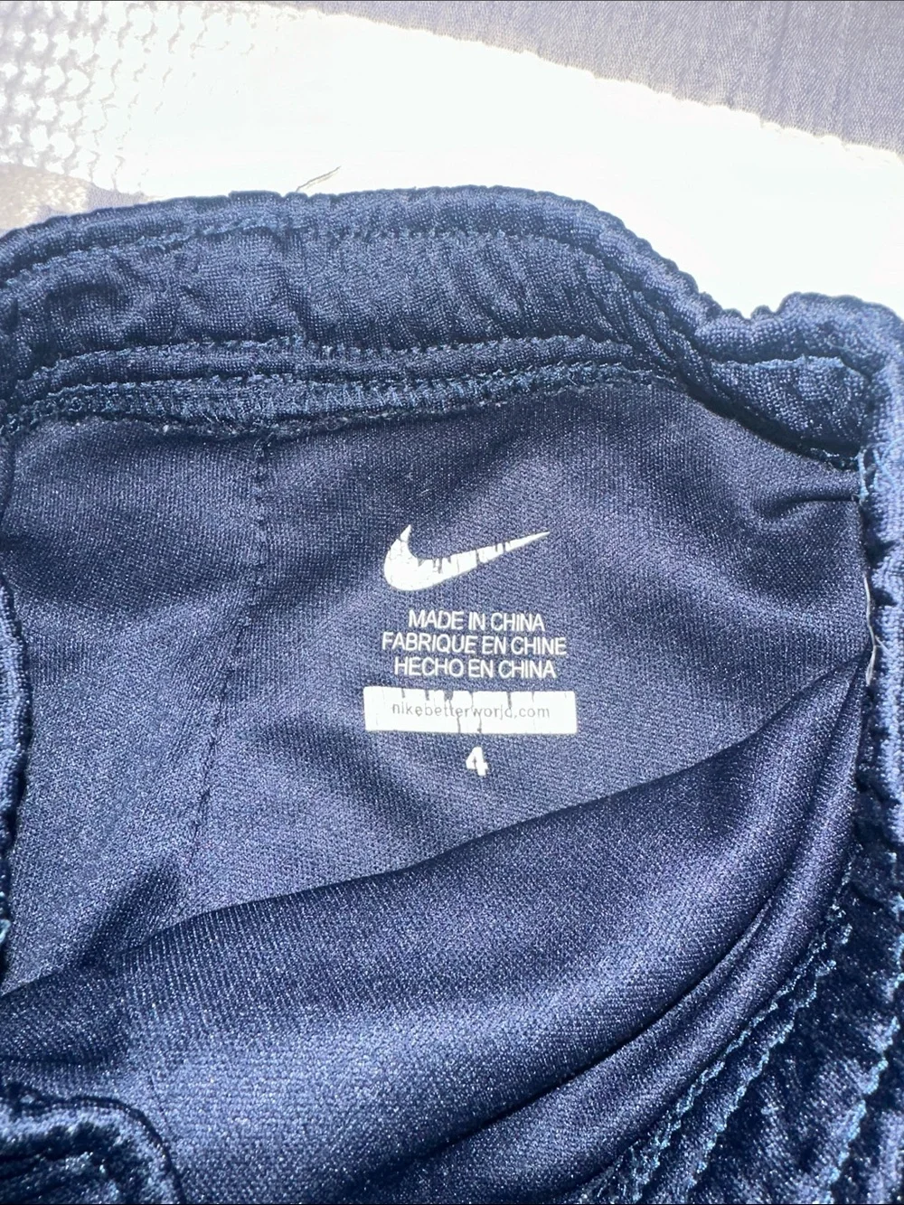 Nike Navy Athletic Mesh Kids Shorts with White Swoosh